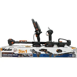 ست قیچی شارژی و اره شارژی زوبر با دسته تلسکوپی مدل KCES-21V